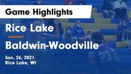 Rice Lake  vs Baldwin-Woodville  Game Highlights - Jan. 26, 2021