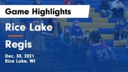 Rice Lake  vs Regis  Game Highlights - Dec. 30, 2021