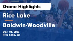 Rice Lake  vs Baldwin-Woodville  Game Highlights - Dec. 21, 2023