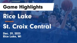 Rice Lake  vs St. Croix Central  Game Highlights - Dec. 29, 2023