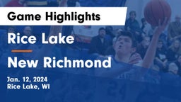 Rice Lake  vs New Richmond  Game Highlights - Jan. 12, 2024