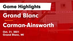 Grand Blanc  vs  Carman-Ainsworth   Game Highlights - Oct. 21, 2021