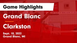 Grand Blanc  vs Clarkston  Game Highlights - Sept. 10, 2022