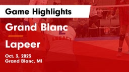 Grand Blanc  vs Lapeer   Game Highlights - Oct. 3, 2023