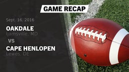 Recap: Oakdale  vs. Cape Henlopen  2016