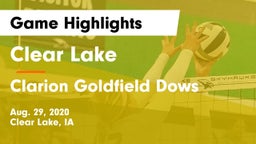 Clear Lake  vs Clarion Goldfield Dows  Game Highlights - Aug. 29, 2020