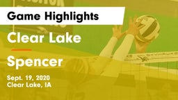 Clear Lake  vs Spencer  Game Highlights - Sept. 19, 2020