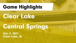 Clear Lake  vs Central Springs  Game Highlights - Oct. 9, 2021