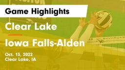 Clear Lake  vs Iowa Falls-Alden  Game Highlights - Oct. 13, 2022