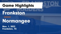 Frankston  vs Normangee  Game Highlights - Nov. 1, 2022