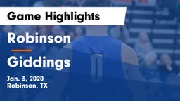 Robinson  vs Giddings  Game Highlights - Jan. 3, 2020