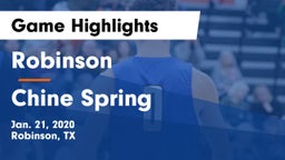Robinson  vs Chine Spring Game Highlights - Jan. 21, 2020