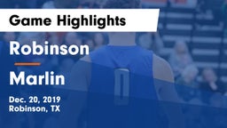 Robinson  vs Marlin  Game Highlights - Dec. 20, 2019