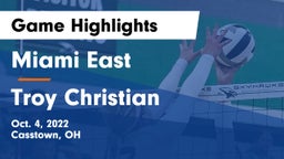Miami East  vs Troy Christian  Game Highlights - Oct. 4, 2022