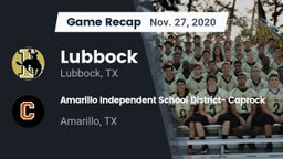 Recap: Lubbock  vs. Amarillo Independent School District- Caprock  2020