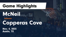 McNeil  vs Copperas Cove  Game Highlights - Nov. 4, 2023