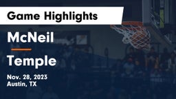 McNeil  vs Temple  Game Highlights - Nov. 28, 2023