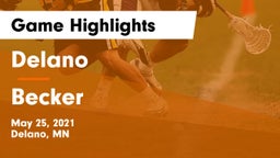 Delano  vs Becker  Game Highlights - May 25, 2021
