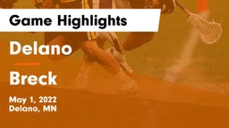 Delano  vs Breck Game Highlights - May 1, 2022