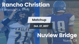 Matchup: Rancho Christian vs. Nuview Bridge  2017
