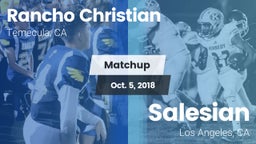 Matchup: Rancho Christian vs. Salesian  2018