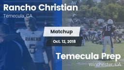 Matchup: Rancho Christian vs. Temecula Prep  2018