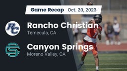 Recap: Rancho Christian  vs. Canyon Springs  2023