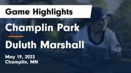 Champlin Park  vs Duluth Marshall Game Highlights - May 19, 2023