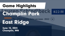 Champlin Park  vs East Ridge  Game Highlights - June 15, 2023