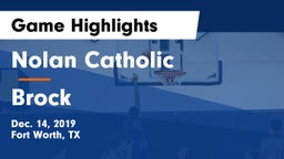 Nolan Catholic  vs Brock  Game Highlights - Dec. 14, 2019