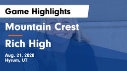 Mountain Crest  vs Rich High Game Highlights - Aug. 21, 2020