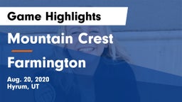 Mountain Crest  vs Farmington  Game Highlights - Aug. 20, 2020