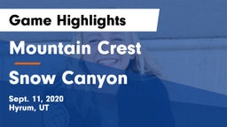 Mountain Crest  vs Snow Canyon  Game Highlights - Sept. 11, 2020