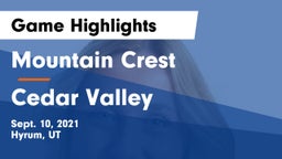 Mountain Crest  vs Cedar Valley  Game Highlights - Sept. 10, 2021