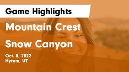 Mountain Crest  vs Snow Canyon  Game Highlights - Oct. 8, 2022