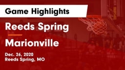 Reeds Spring  vs Marionville  Game Highlights - Dec. 26, 2020