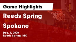 Reeds Spring  vs Spokane  Game Highlights - Dec. 4, 2020