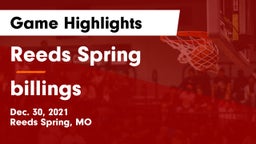 Reeds Spring  vs billings  Game Highlights - Dec. 30, 2021