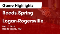 Reeds Spring  vs Logan-Rogersville  Game Highlights - Feb. 7, 2022
