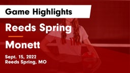 Reeds Spring  vs Monett  Game Highlights - Sept. 15, 2022