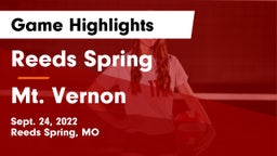 Reeds Spring  vs Mt. Vernon  Game Highlights - Sept. 24, 2022