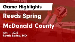 Reeds Spring  vs McDonald County  Game Highlights - Oct. 1, 2022