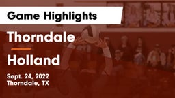 Thorndale  vs Holland  Game Highlights - Sept. 24, 2022