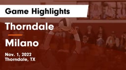 Thorndale  vs Milano  Game Highlights - Nov. 1, 2022