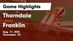 Thorndale  vs Franklin  Game Highlights - Aug. 17, 2023