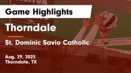Thorndale  vs St. Dominic Savio Catholic  Game Highlights - Aug. 29, 2023