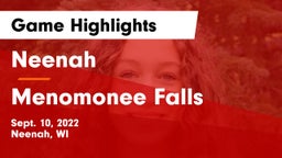 Neenah  vs Menomonee Falls  Game Highlights - Sept. 10, 2022