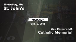 Matchup: St. John's High vs. Catholic Memorial  2016