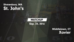 Matchup: St. John's High vs. Xavier  2016