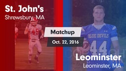 Matchup: St. John's High vs. Leominster  2016